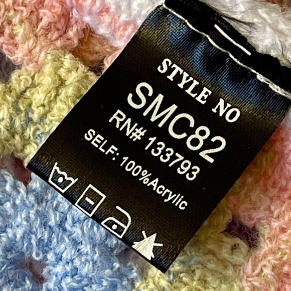 POL PASTEL COLOR CROCHET KIMINO SIZE OS BRAND NEW - Picture 10 of 11